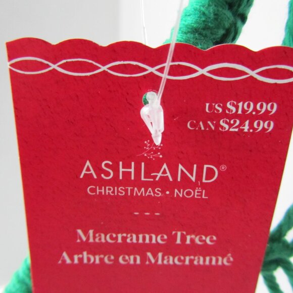 Ashland Macrame Green Christmas Tree With 20 Mini Glitter Glass Ornaments NWT - Picture 13 of 14